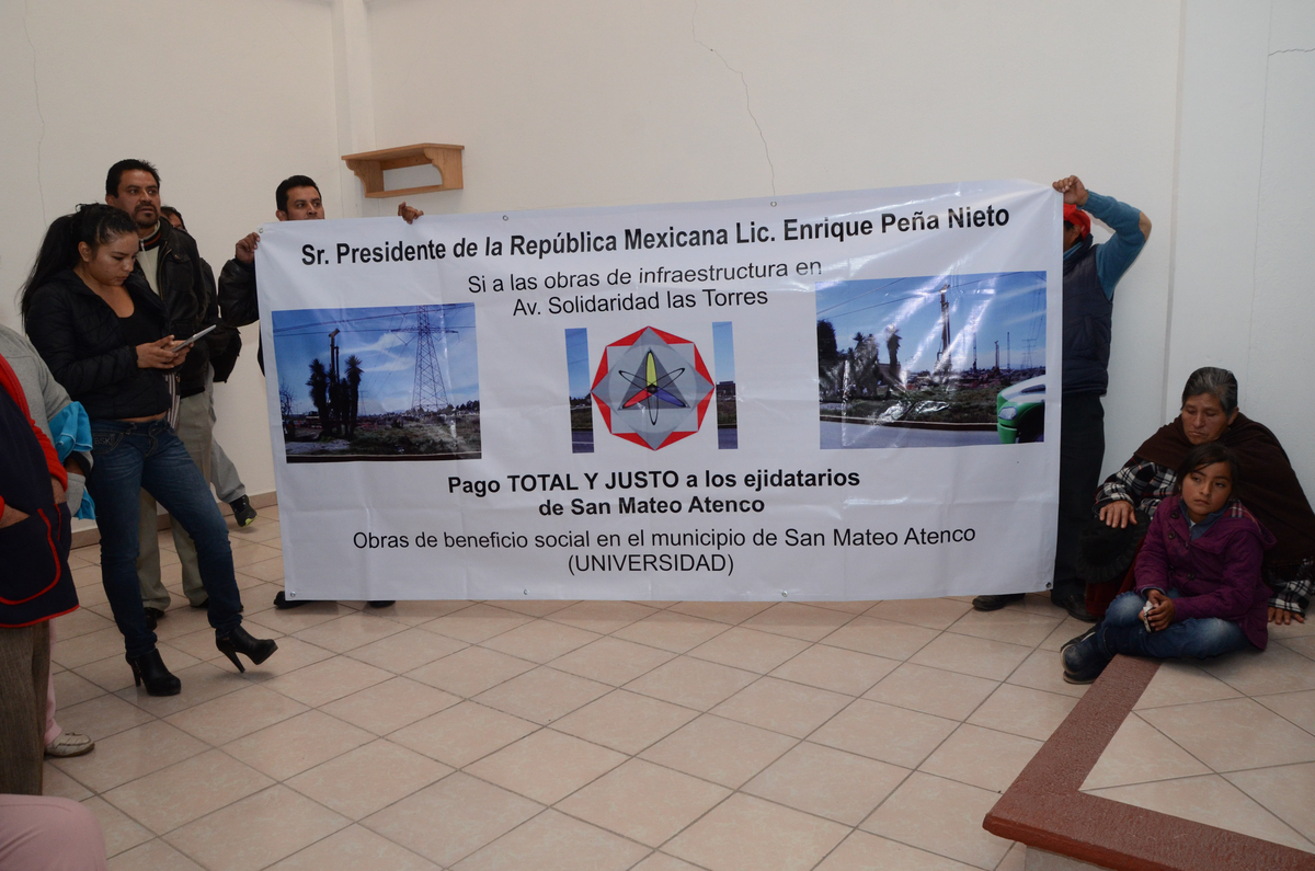 Reclaman indemnización ejidatarios de San Mateo Atenco por afecciones del Tren México-Toluca