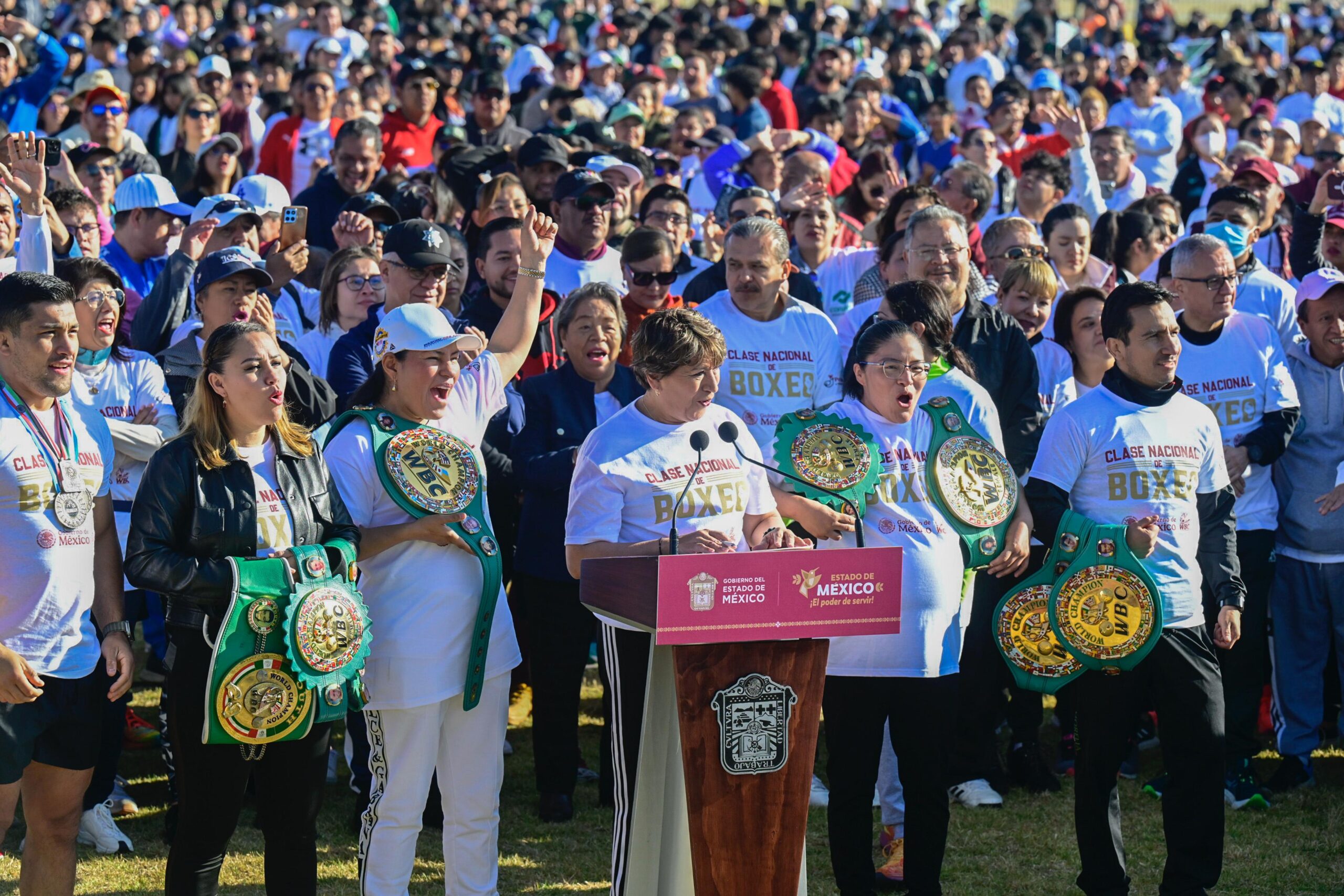 Encabeza Delfina Gómez Clase Nacional de Box en Edomex; participan más de 50 mil mexiquenses