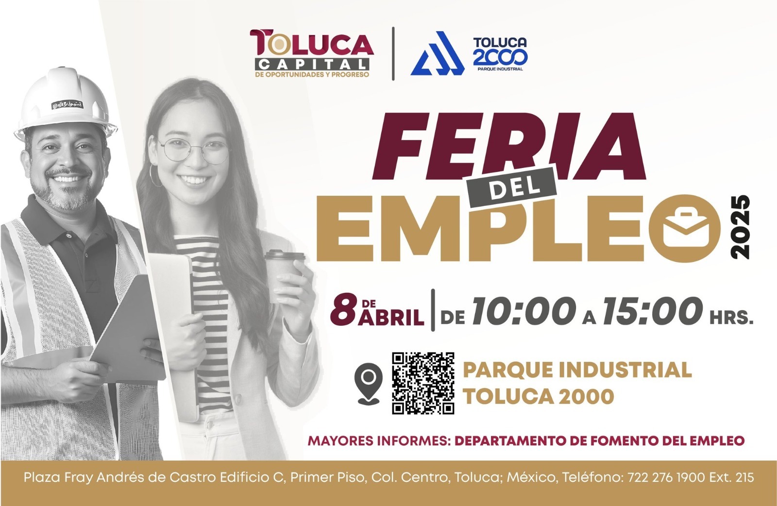 Ofertarán Toluca e industriales más de 700 vacantes en Feria del Empleo 2025
