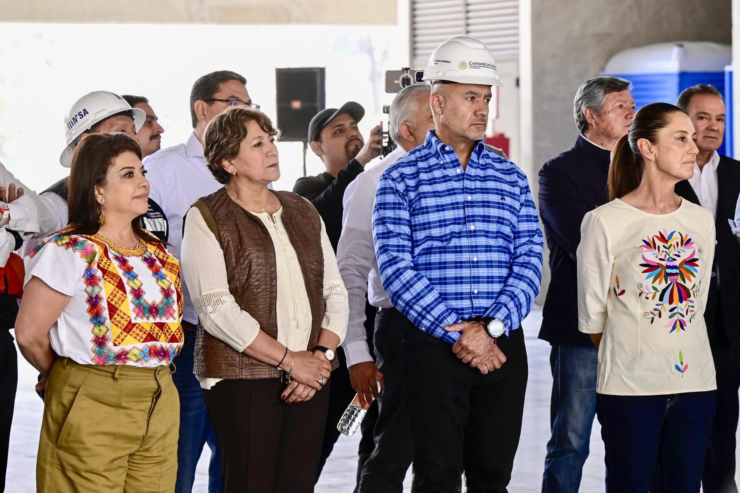 Supervisan Sheinbaum y Delfina obras del Tren El Insurgente y el Colector de Drenaje en Chalco