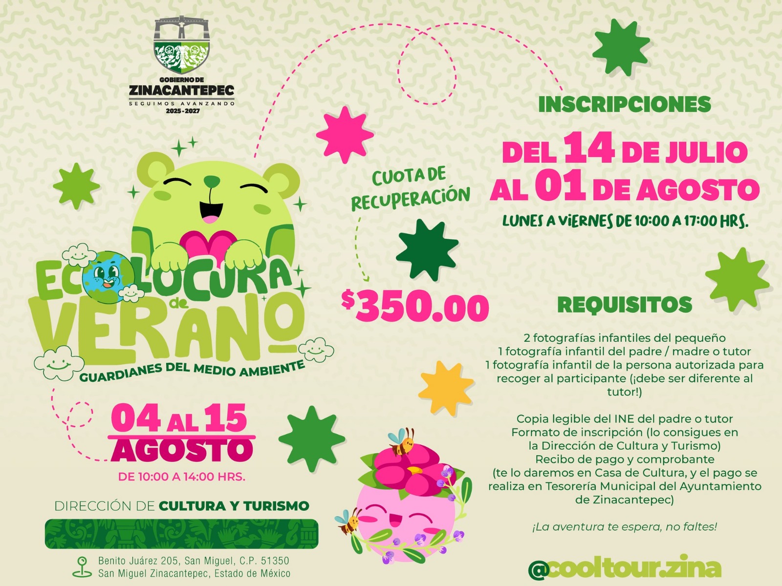 Invitan a curso de verano para niños y niñas de 6 a 11 años de Zinacantepec